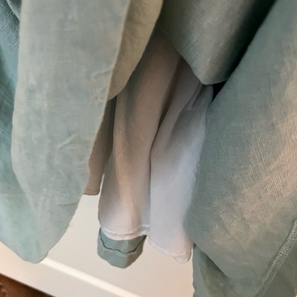 MRSPOMERANZ Custom-made handmade pure linen fit flare light blue dress - Picture 10 of 15